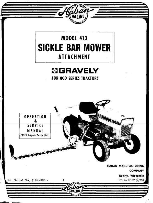 Gravely sickle best sale bar mower