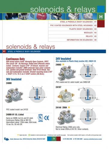 Cole Hersee solenoids and relays.pdf - Electrical - RedSquare Wheel