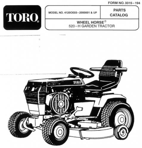 Wheel horse 520h parts diagram new arrivals