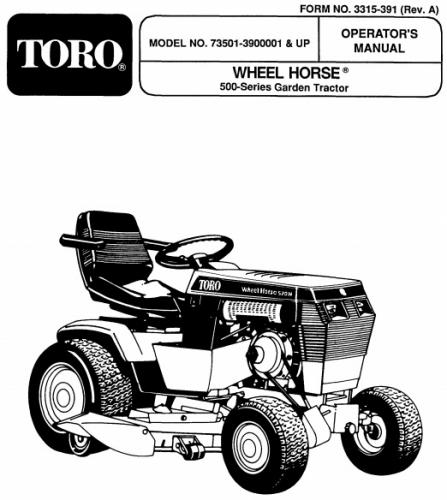 520h Toro Wheelhorse Manual