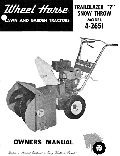 Snowthrower 26in Walk Behind 1970 1972 7hp 4 2651 D A Om Ipl Sn Pdf Snow Blowers Redsquare Wheel Horse Forum