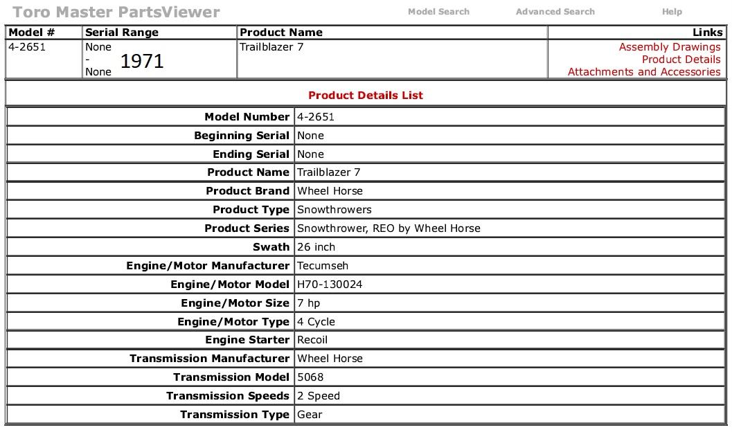 Snowthrower 26in Walk Behind 1970 1972 7hp 4 2651 D A Om Ipl Sn Pdf Snow Blowers Redsquare Wheel Horse Forum