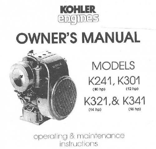 Engine Kohler K241 K301 K321 K341 OM #TP-1346-C LR .pdf - Kohler ...