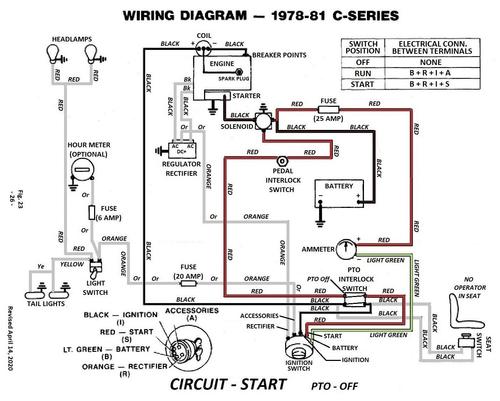 Tractor 1979 C-Series Kohler Powered Wiring Revised Detailed.pdf - 1978 ...