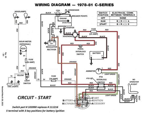 Tractor 1980 C -Series Kohler powered Wiring Detailed Rev.pdf - 1978 ...