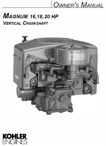 Engine Kohler Magnum MV16, MV18 & MV20 OM & SM.pdf - Kohler - RedSquare ...