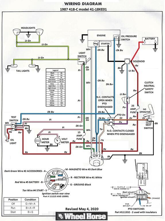 418C wiring harness - Wheel Horse Electrical - RedSquare Wheel Horse Forum