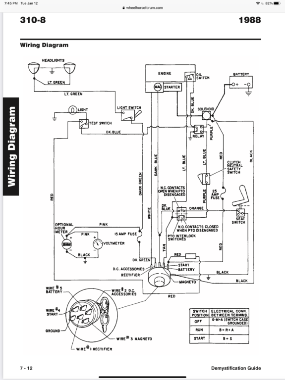 Anyone have a 1993 310-8? - Wheel Horse Electrical - RedSquare Wheel ...