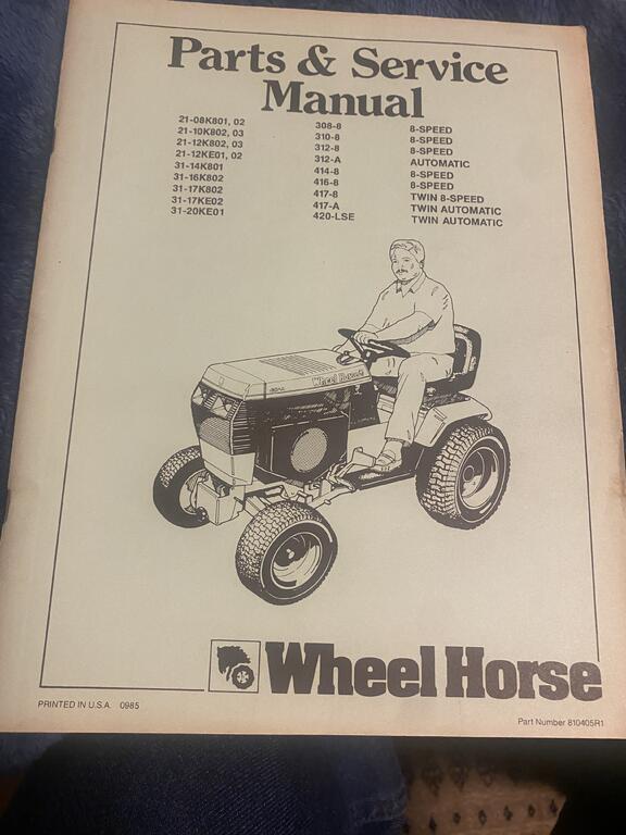 Wheel Horse Parts And Service Manual For 300 400 Series Tractors 